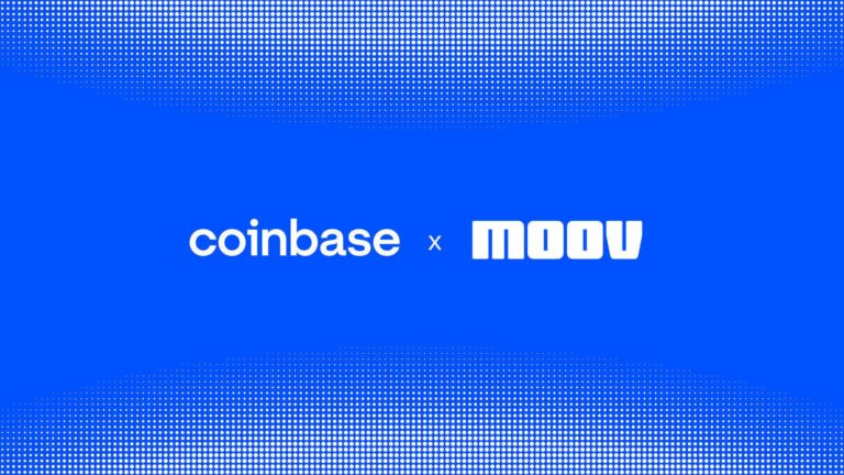 ภาพประชาสัมพันธ์ความร่วมมือ Coinbase และ Moov ด้านระบบชำระเงินสเตเบิลคอยน์