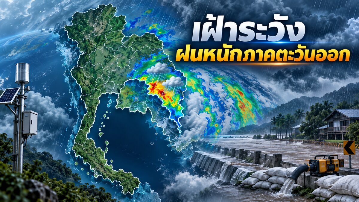 ภาพประกอบการเฝ้าระวังฝนหนักภาคตะวันออก จังหวัดจันทบุรีและตราด