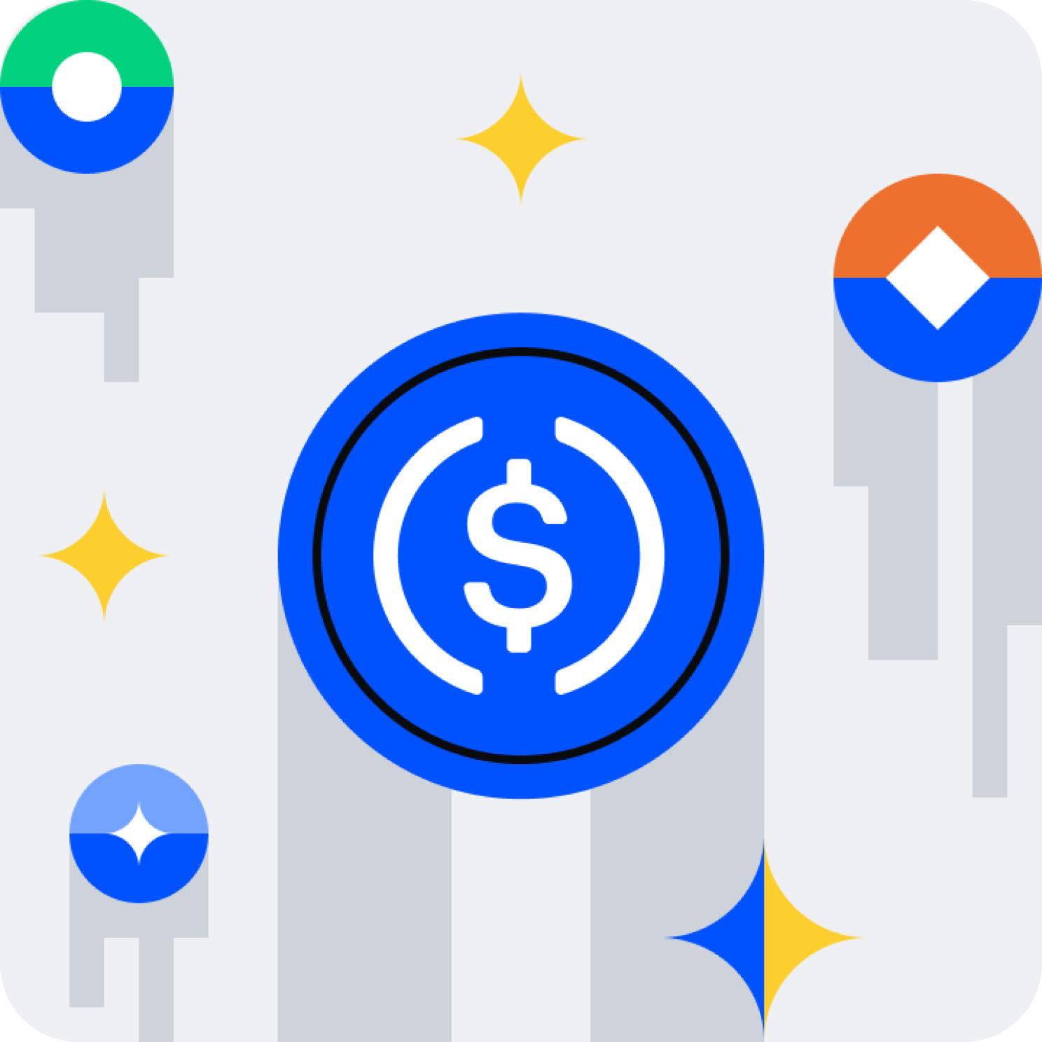 ภาพประชาสัมพันธ์ USDC จาก Coinbase