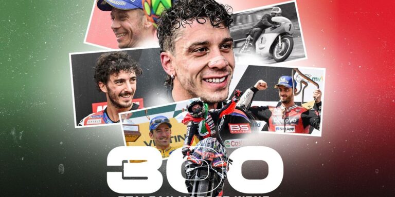 ภาพประชาสัมพันธ์หมุดหมายชัยชนะรุ่นใหญ่ 300 ครั้งของนักบิดอิตาลี เครดิต MotoGP