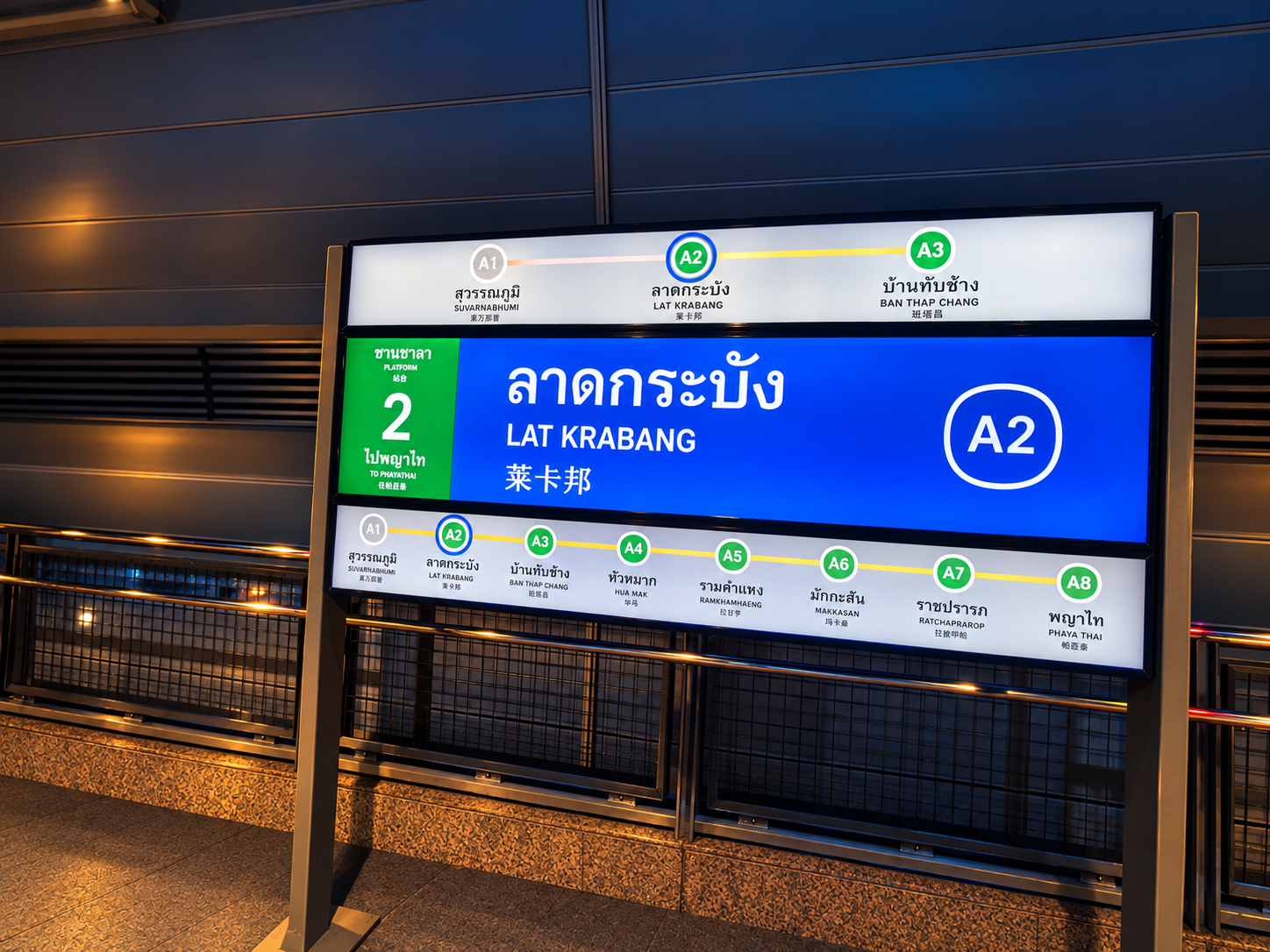 Bangkok Thailand night travel – lat krabang station