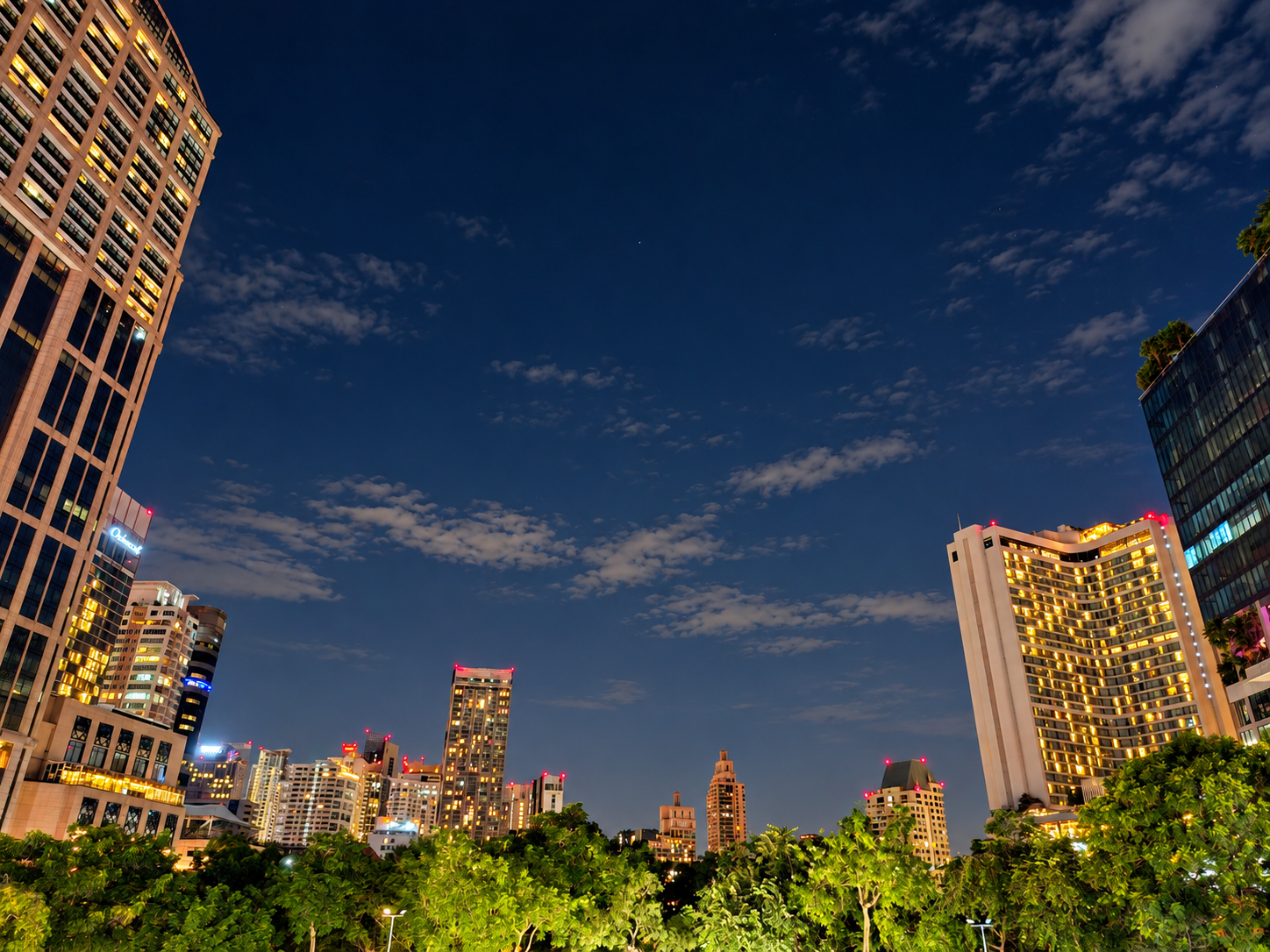 Bangkok Thailand night travel – pedestrian walkway