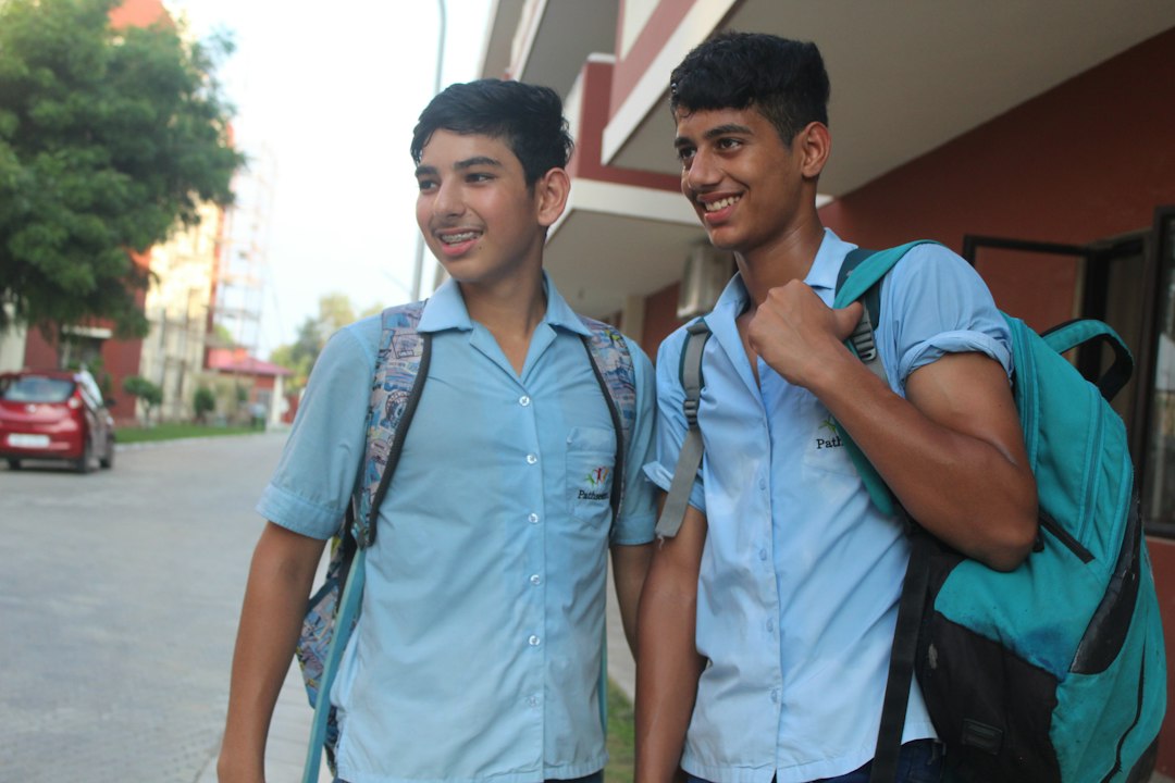 school boys friendship campus