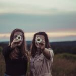 women clouds travel friendship
