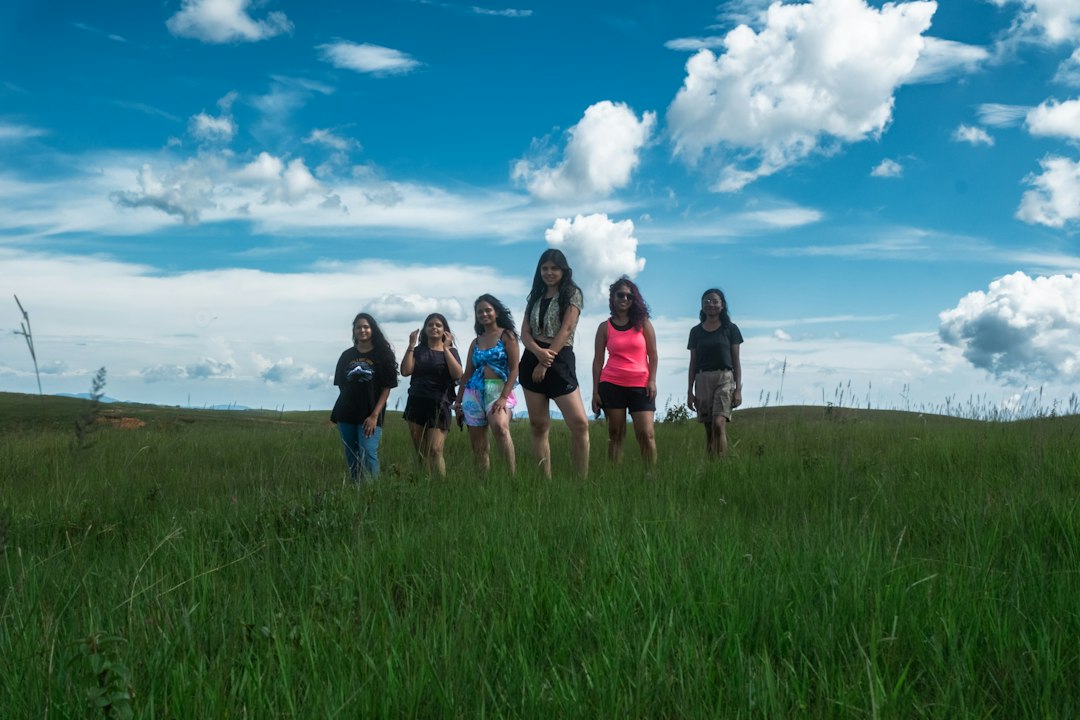 women clouds travel friendship